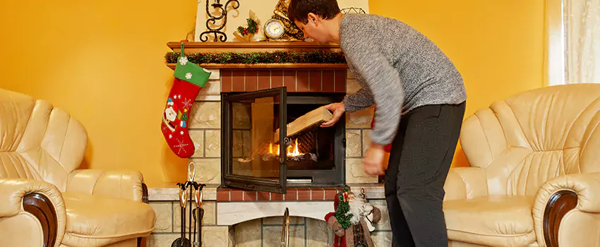 Rusted Metal Fireplace Restoration in Walnut, California